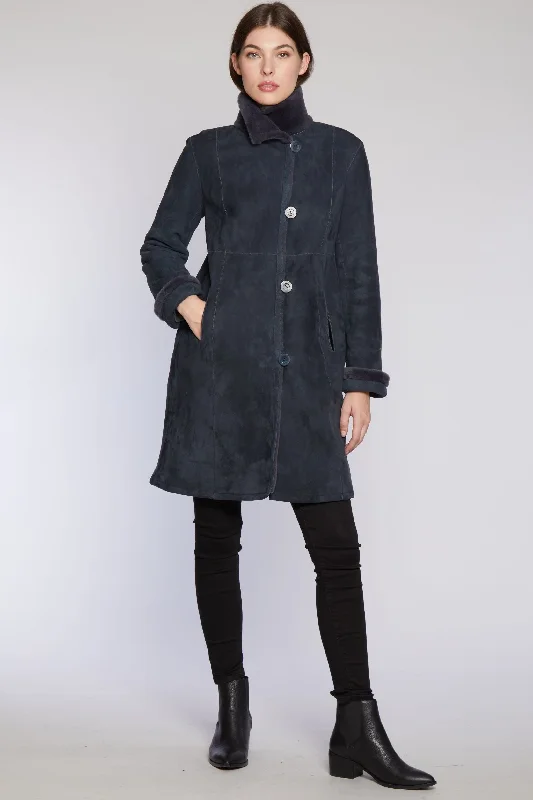 #9205 Fitted Reversible Spanish Merino Shearling Coat Reduced  $890