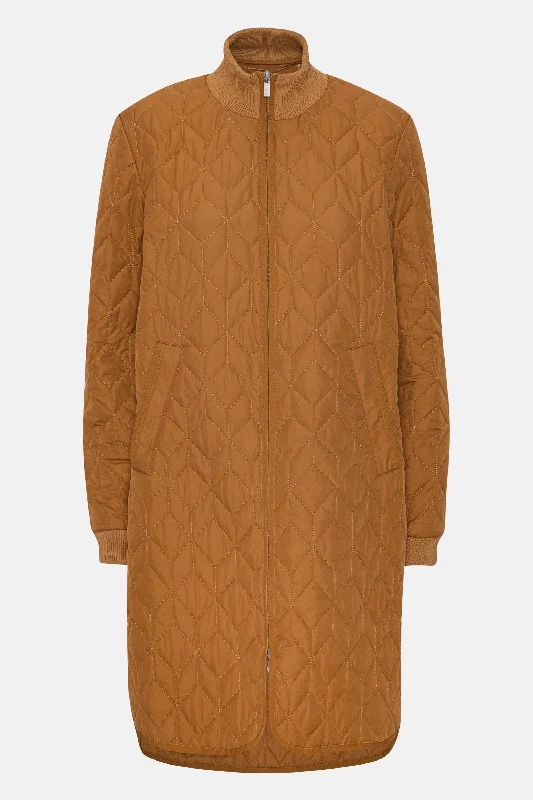 Padded Quilt Coat - Golden Brown