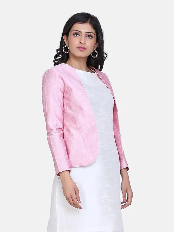 Regular Fit Dupioni Jacket - Baby Pink