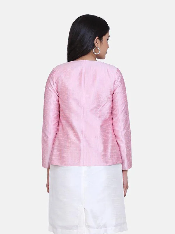 Regular Fit Dupioni Jacket - Baby Pink