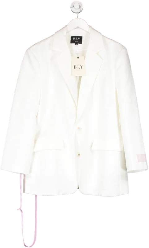 Boldly Love Yourself White Oversized Fit Blazer UK M