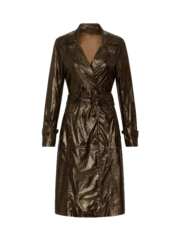 Bronze Leather Trench