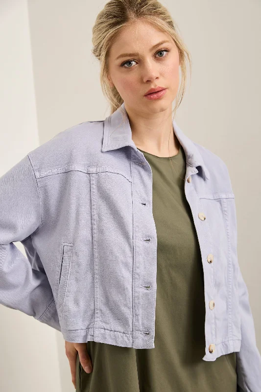 Casual oversized tencel jacket