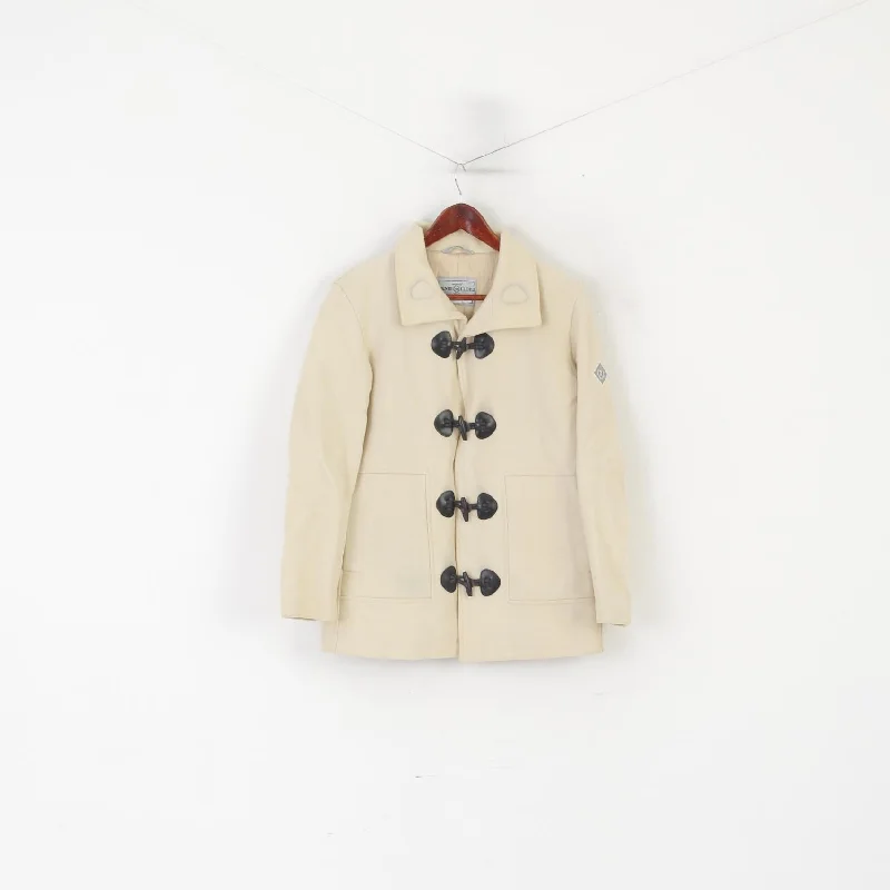 Henri Lloyd Women 2 S Duffel Jacket Beige Wool Vintage Classic Coat