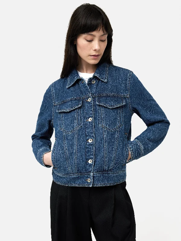 Boxy Denim Trucker Jacket | Vintage Mid Blue