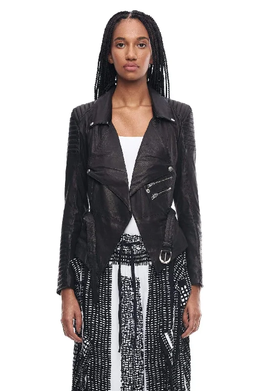 DRAPED MOTORCYCLE JACKET