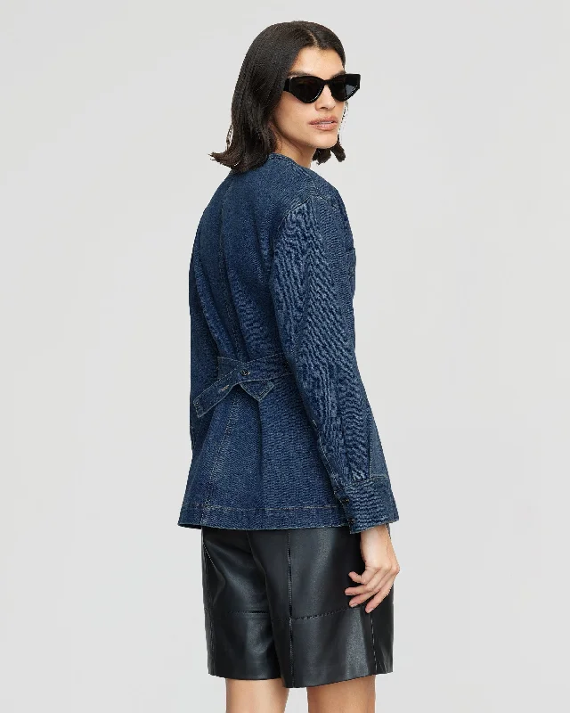 Emmett Structured-Sleeve Denim Jacket