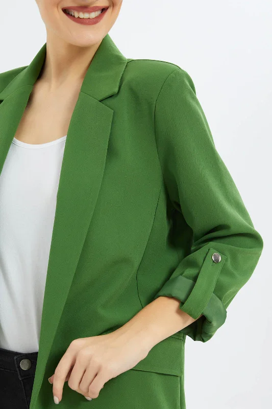 Women Green Tailored Jacket