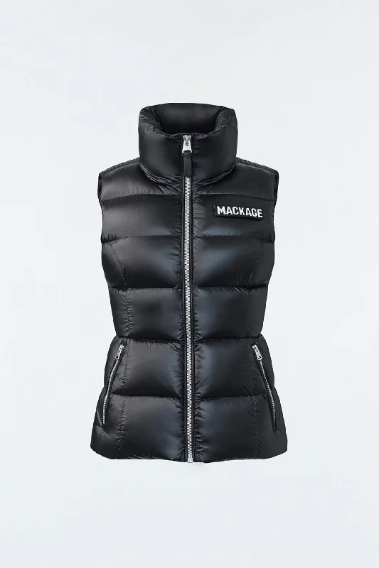 CHAYA lustrous light down vest for ladies Black