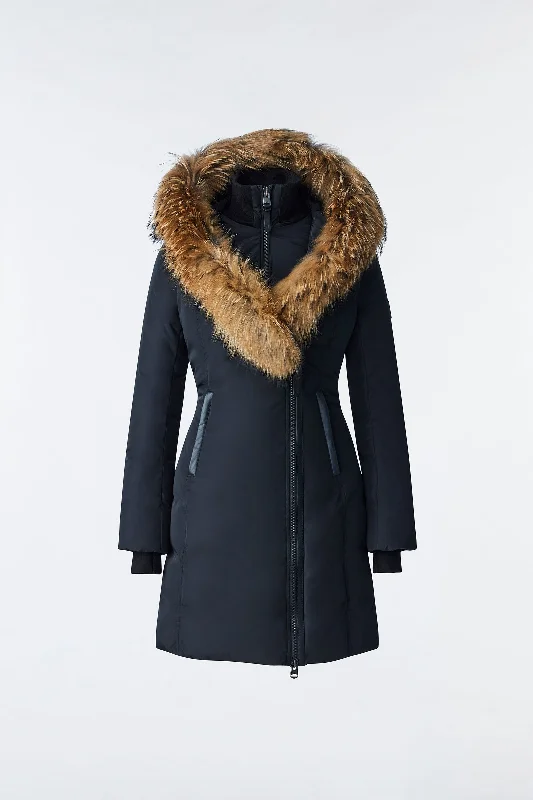 KAY down coat with natural fur Signature Mackage Collar Black