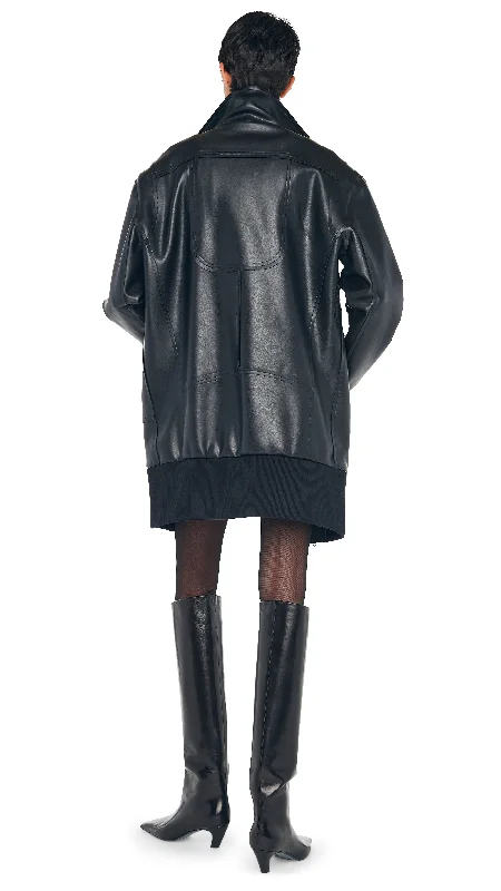 OVERSIZED MOTO JACKET ABOVE THE KNEE