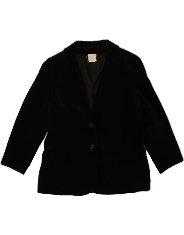 VINTAGE Womens 2 Button Blazer Jacket IT 48 XL Black Cotton