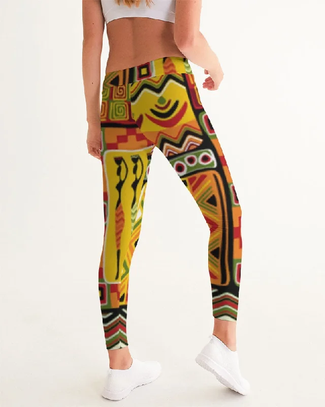 AKH African Mural Art Women's Yoga Pants