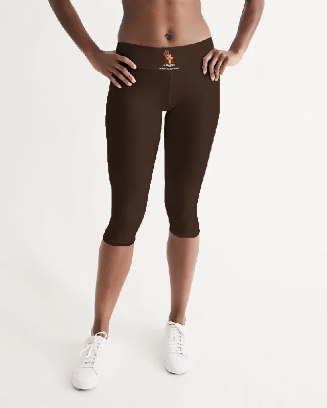 AKH Brown Women's Mid-Rise Capri