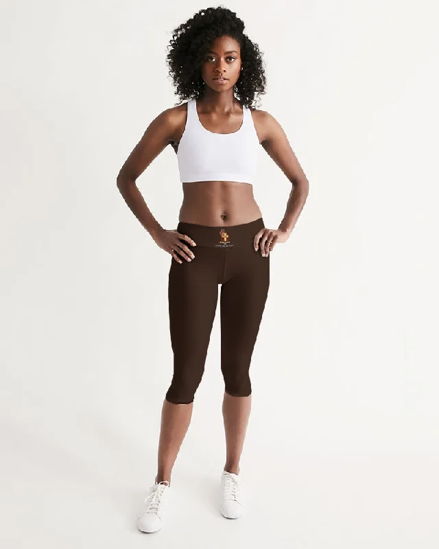 AKH Brown Women's Mid-Rise Capri