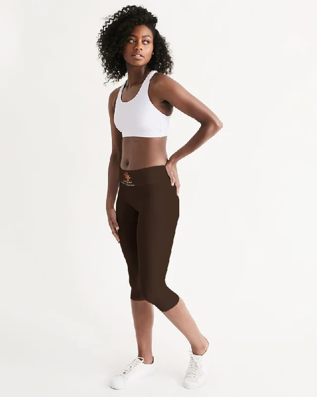 AKH Brown Women's Mid-Rise Capri