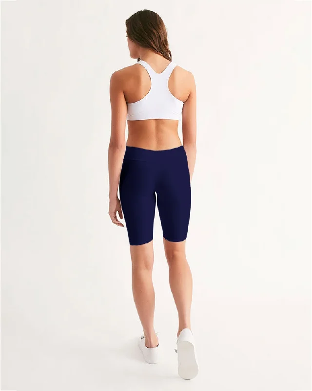 AKH Navy Blue Women's Mid-Rise Bike Shorts