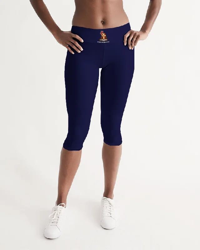 AKH Navy Blue Women's Mid-Rise Capri