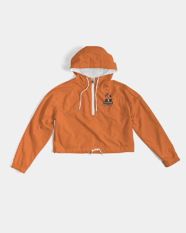 AKH Orange & Black Women's Cropped Windbreaker