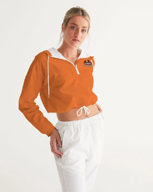 AKH Orange & Black Women's Cropped Windbreaker