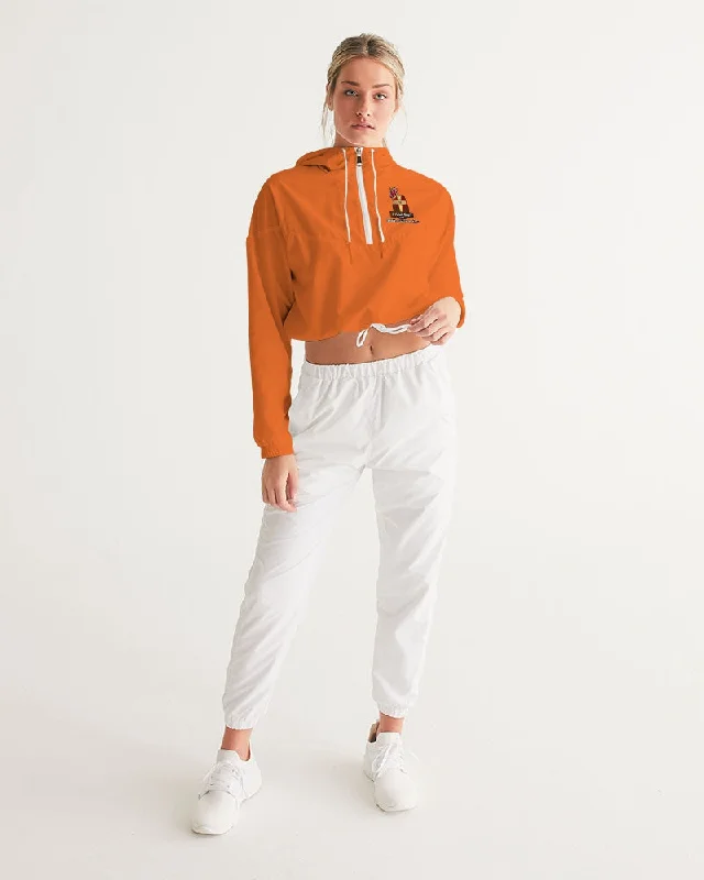 AKH Orange & Black Women's Cropped Windbreaker