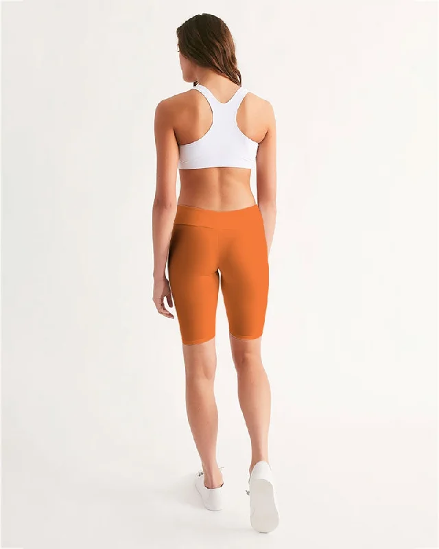 AKH Orange Women's Mid-Rise Bike Shorts