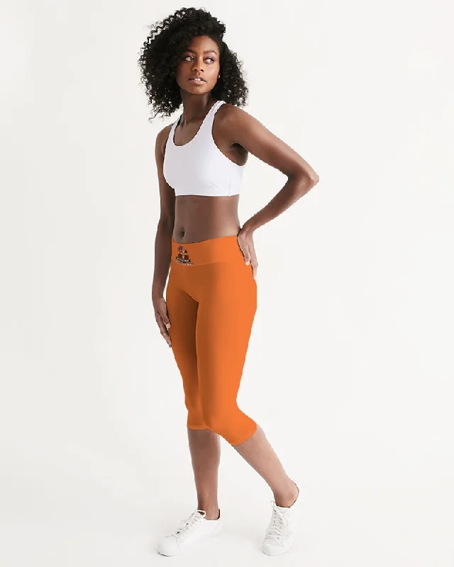 AKH Orange Women's Mid-Rise Capri