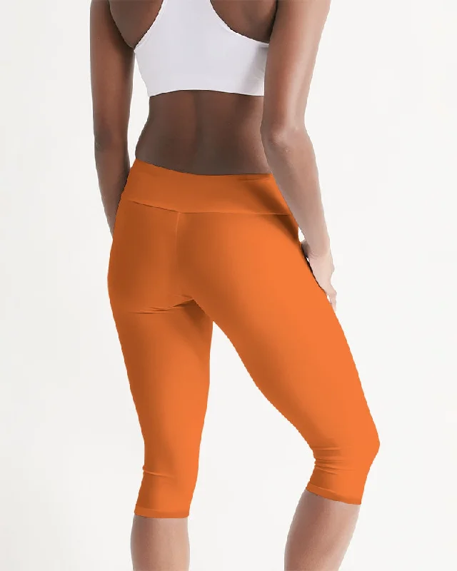 AKH Orange Women's Mid-Rise Capri