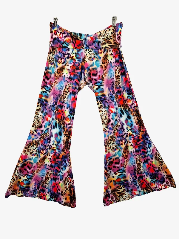 Exotica Psychedelic Rolled Waist Flare Leggings Size XL