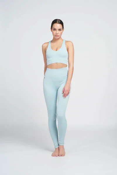 Indi racer back rib bra - Ice Blue