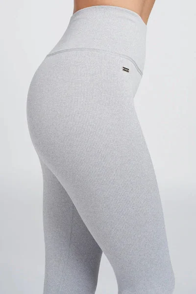 Luna high-waisted rib legging - Grey Melange