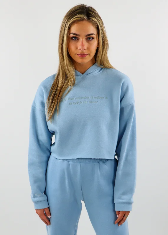 Rock N Rags Signature Cropped Hoodie Sweatshirt ★ Baby Blue