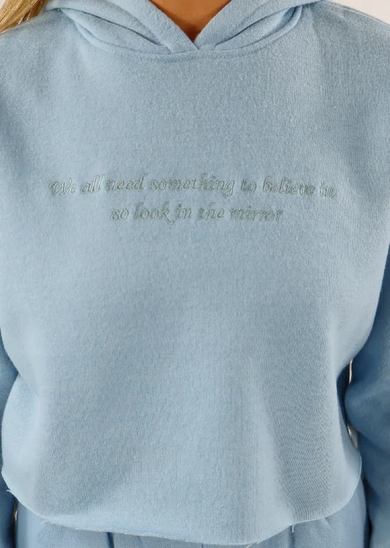 Rock N Rags Signature Cropped Hoodie Sweatshirt ★ Baby Blue