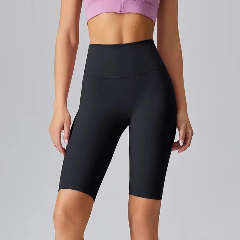 Summer Nude Tight Sports Split Shorts with No Trace, High Waist, Hip Lift, Fitness Yoga Dress, Wearing Cycling Split Shorts Outs