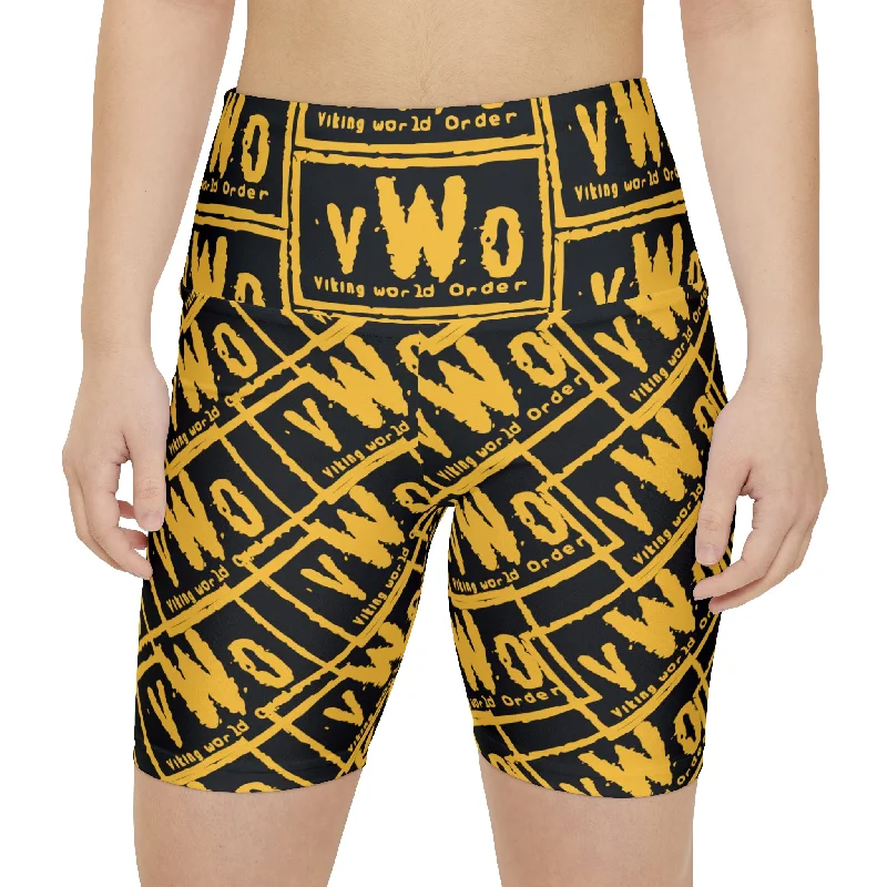 Women's Workout Shorts - Black/Gold - VWO (Framed)