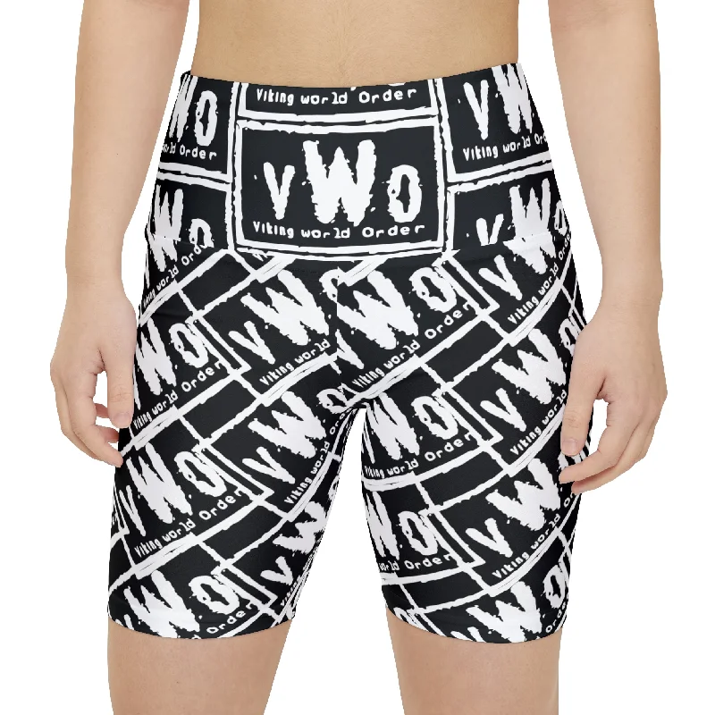 Women's Workout Shorts - Black/White - VWO (Framed)