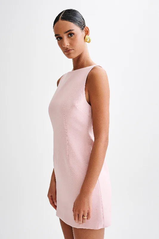 Angela Suiting Mini Dress - Baby Pink