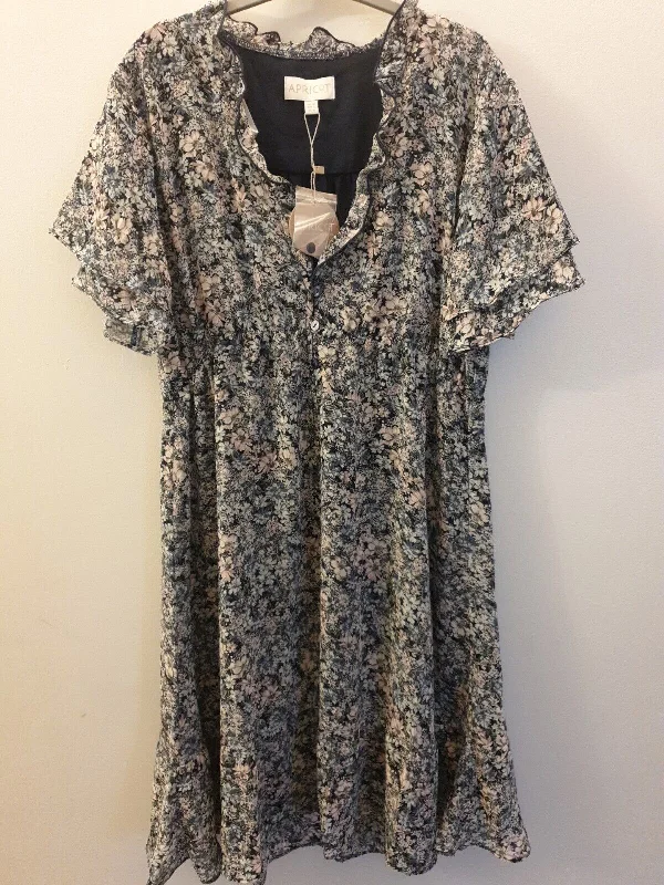 Apricot Floral Dress Blue Uk14****Ref V549