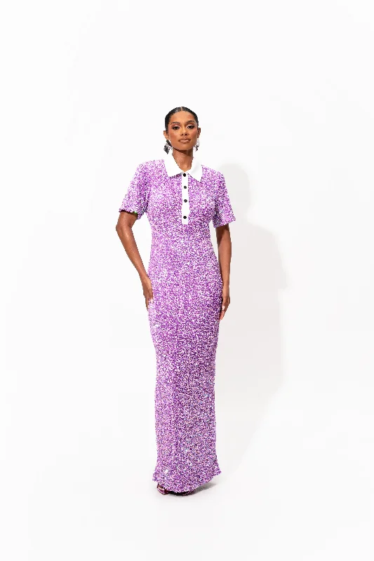 DAYA Sequin Maxi Dress in ALEXANDRITE