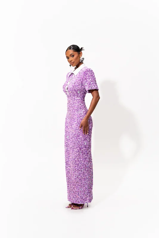 DAYA Sequin Maxi Dress in ALEXANDRITE