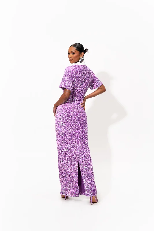 DAYA Sequin Maxi Dress in ALEXANDRITE