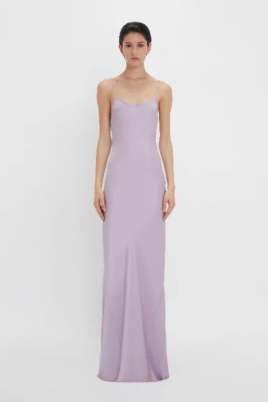 Low Back Cami Floor-Length Dress In Petunia