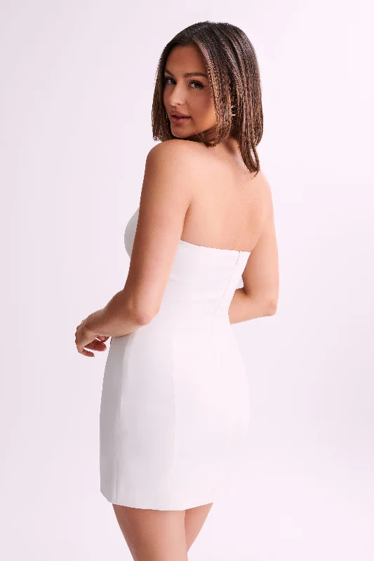 Maci Crepe Mini Dress - White