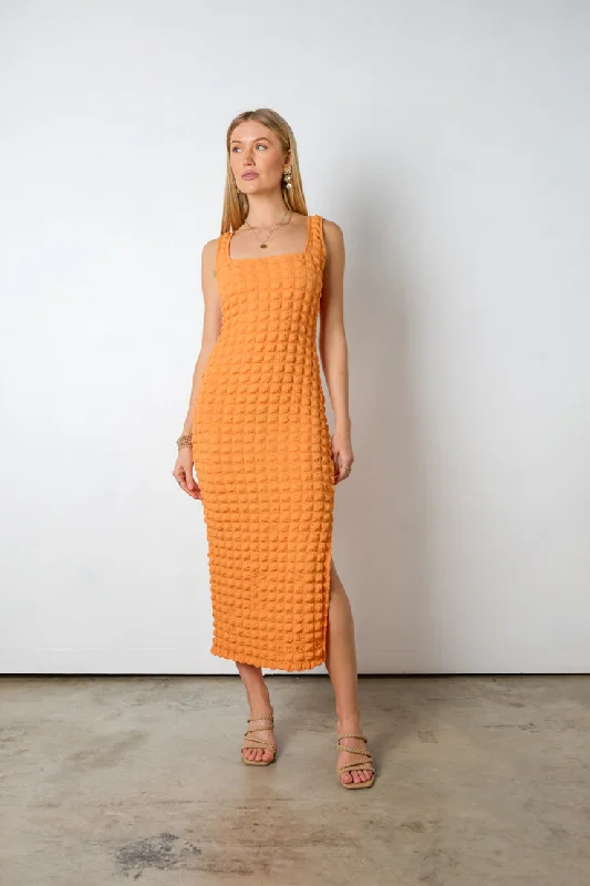 Orange Groves Midi Dress