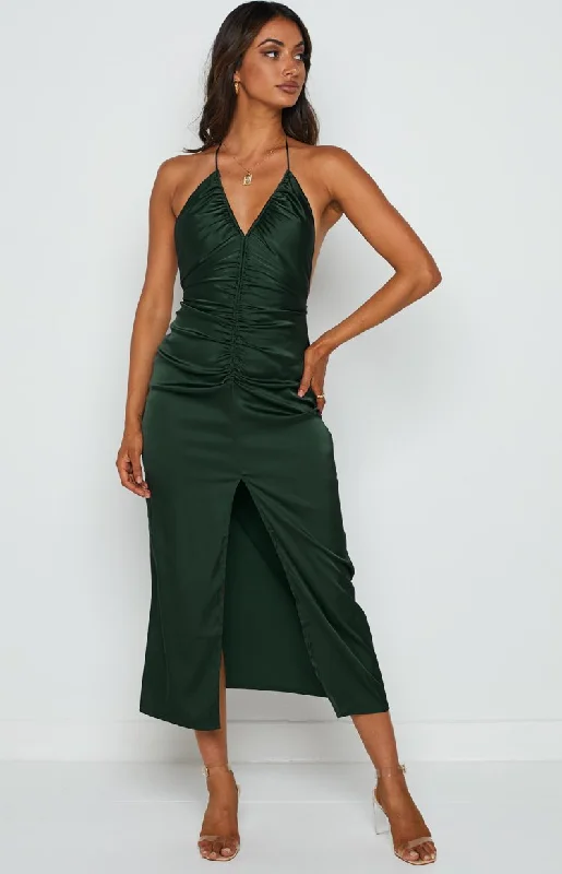 Rosey Emerald Midi Dress