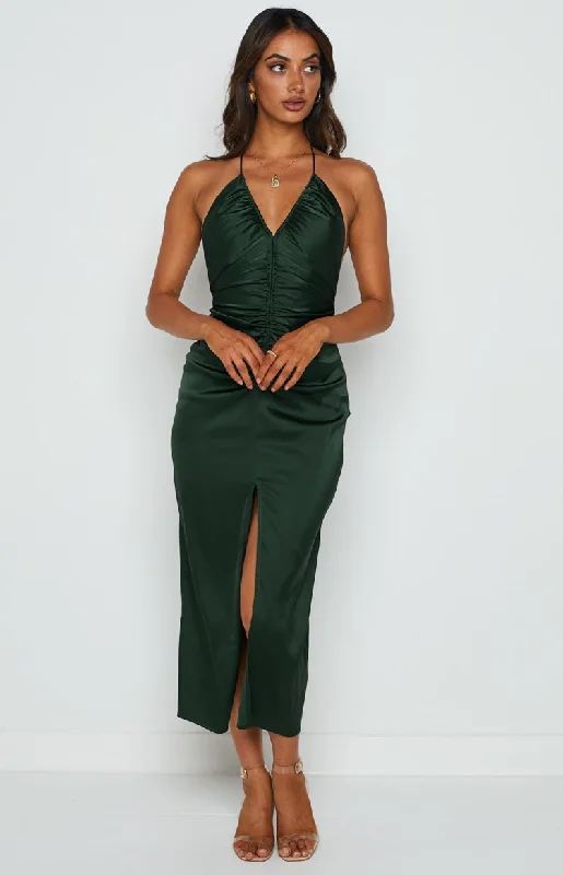 Rosey Emerald Midi Dress