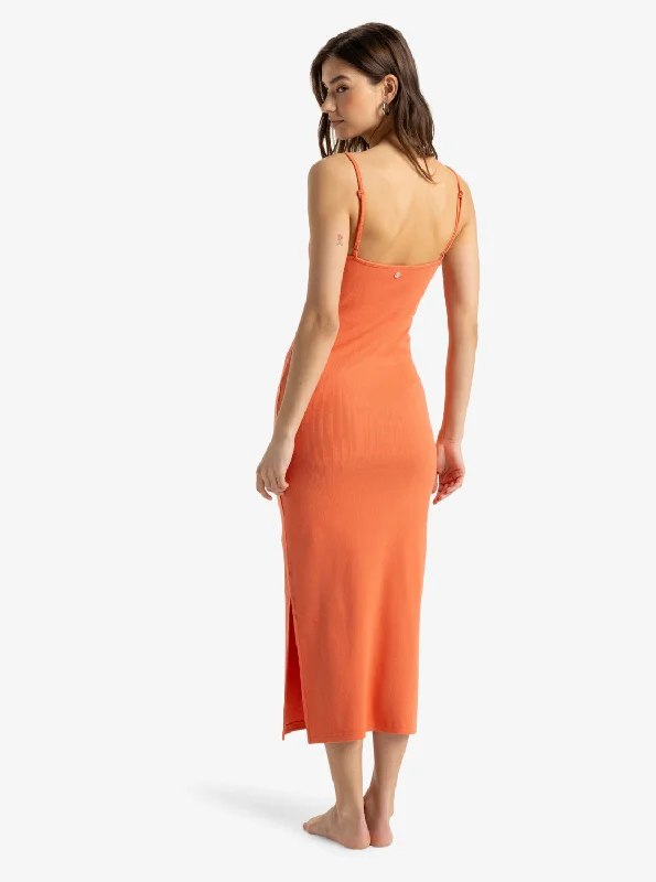 Roxy Wavey Lady Dress-Apricot Brandy