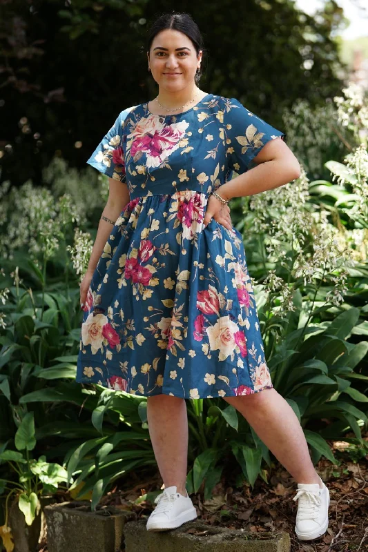 Saski Glory Dress - Teal Floral - SALE