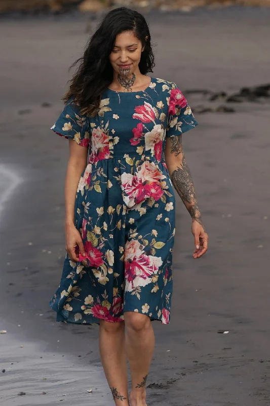 Saski Glory Dress - Teal Floral - SALE