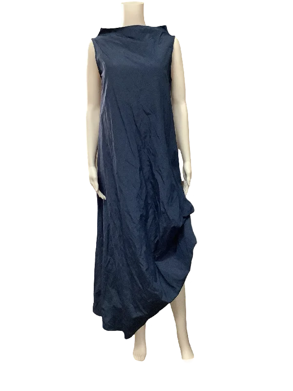 Simply Milo Imperial Dress Maxi Length V Neck Blue W/Tags Size Medium